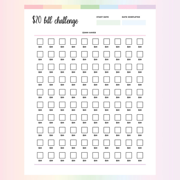 20 Dollar Challenge PDF - Page Overview