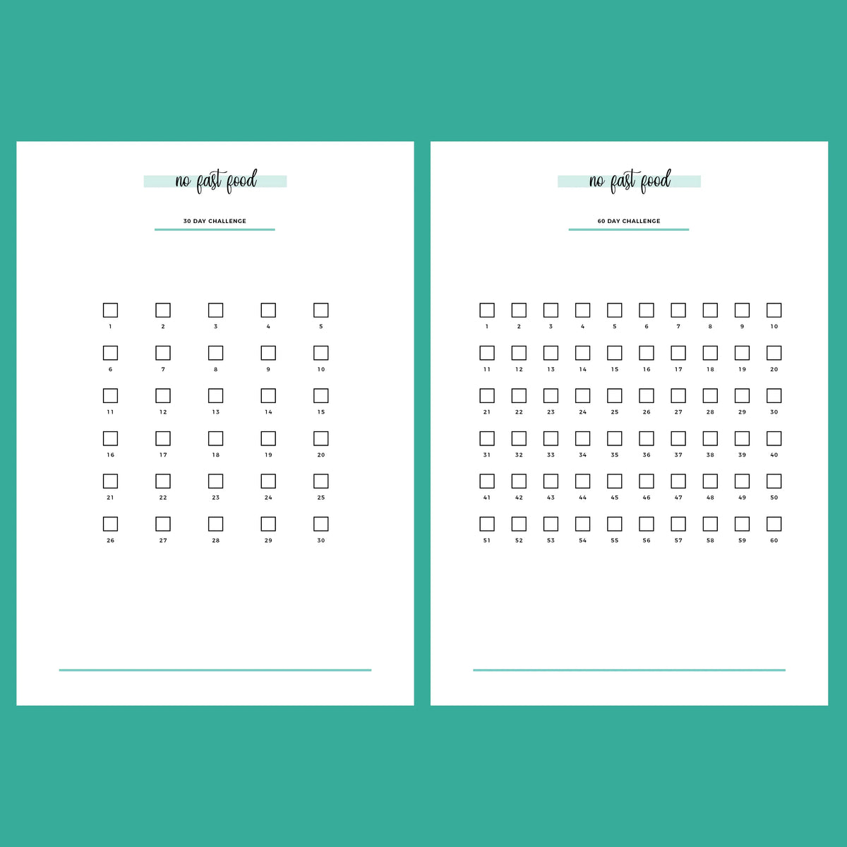 30 Day No Fast Food Challenge A5 | Printable PDF Template – Plan Print Land 30-day-no-fast-food-challenge-a5-printable-pdf-template-plan-print-land