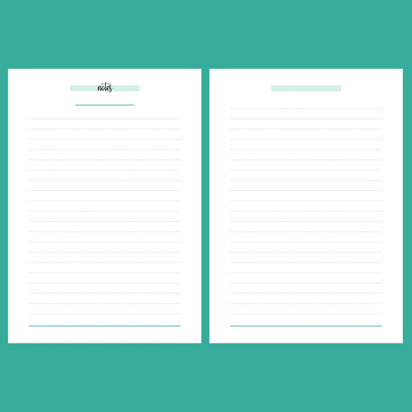 A5 Lined Notes Template - 2 Version Overview