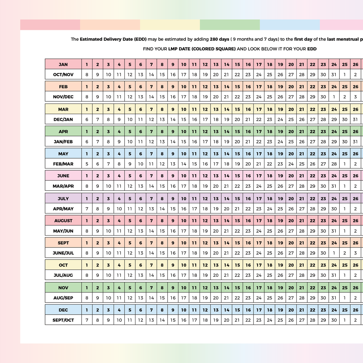 Baby Due Date Calculator PDF Plan Print Land baby-due-date-calculator-pdf-plan-print-land