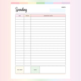 Daily Expense Tracker Printable