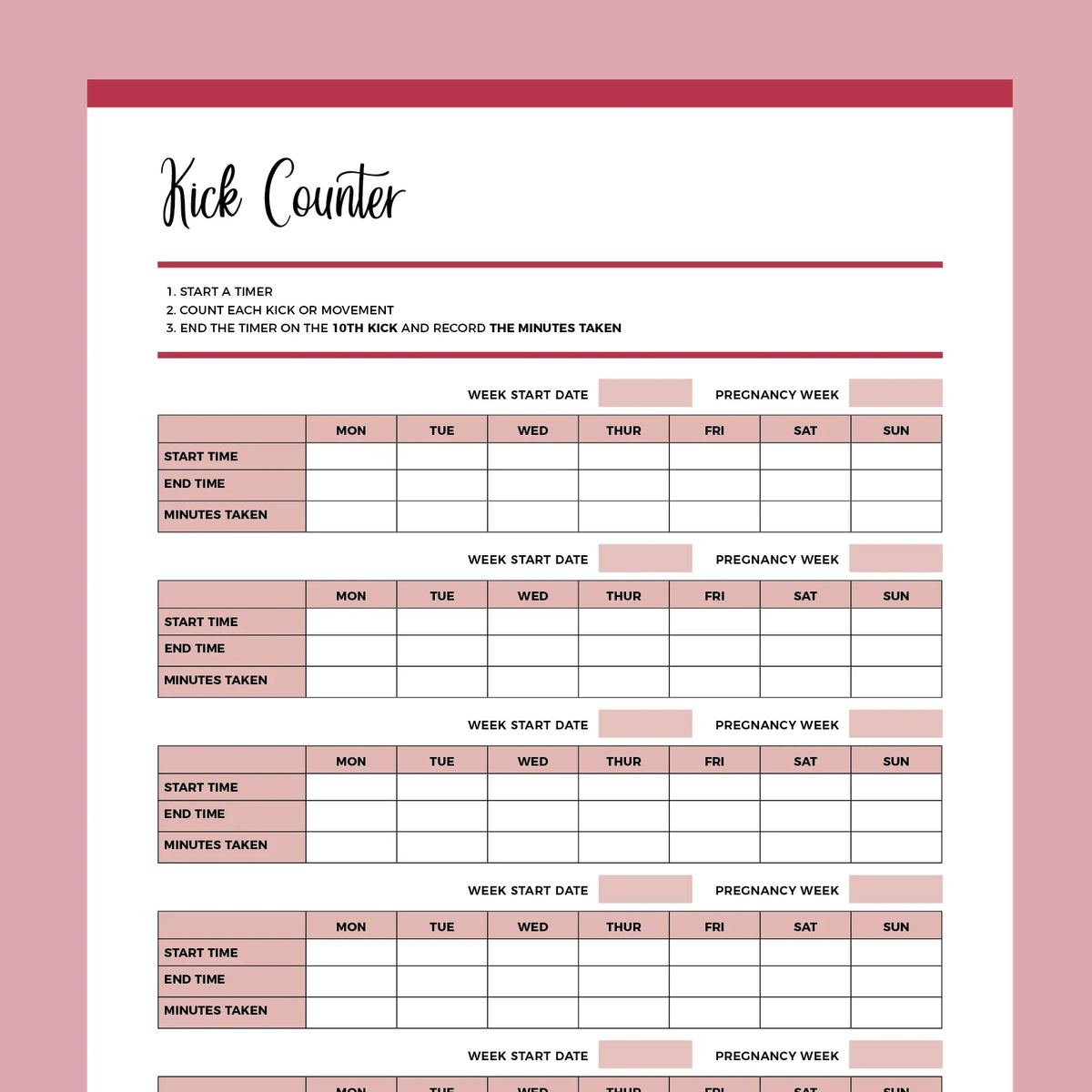 Fetal store movement tracker