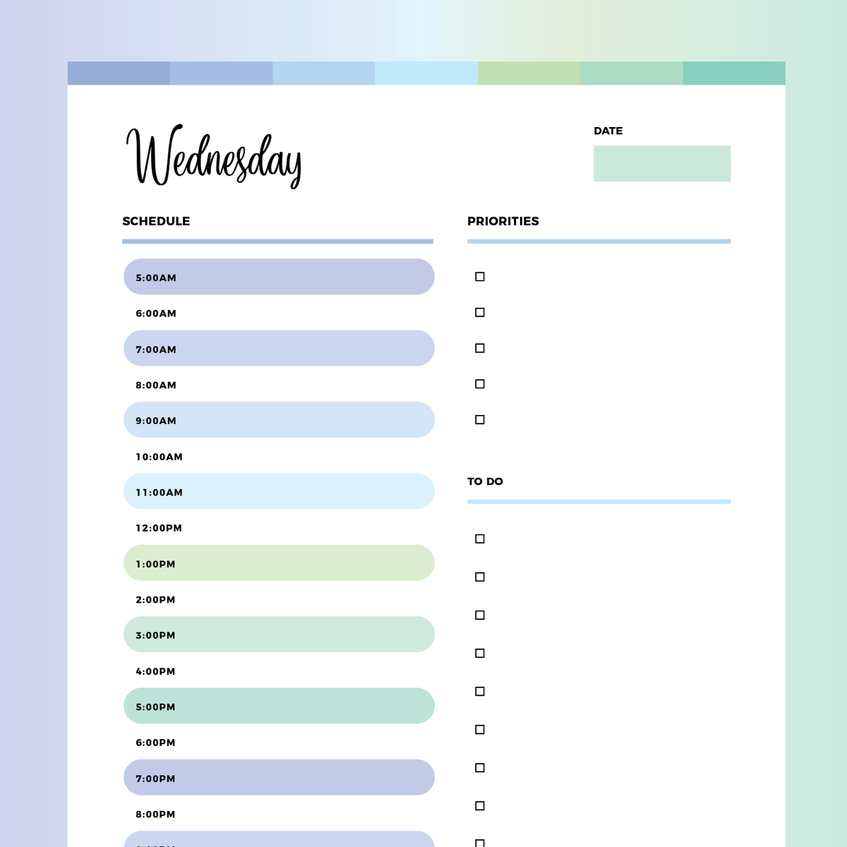 Daily Plan PDF | A4 &amp; US Letter Sizes | Instant Download Printable ...