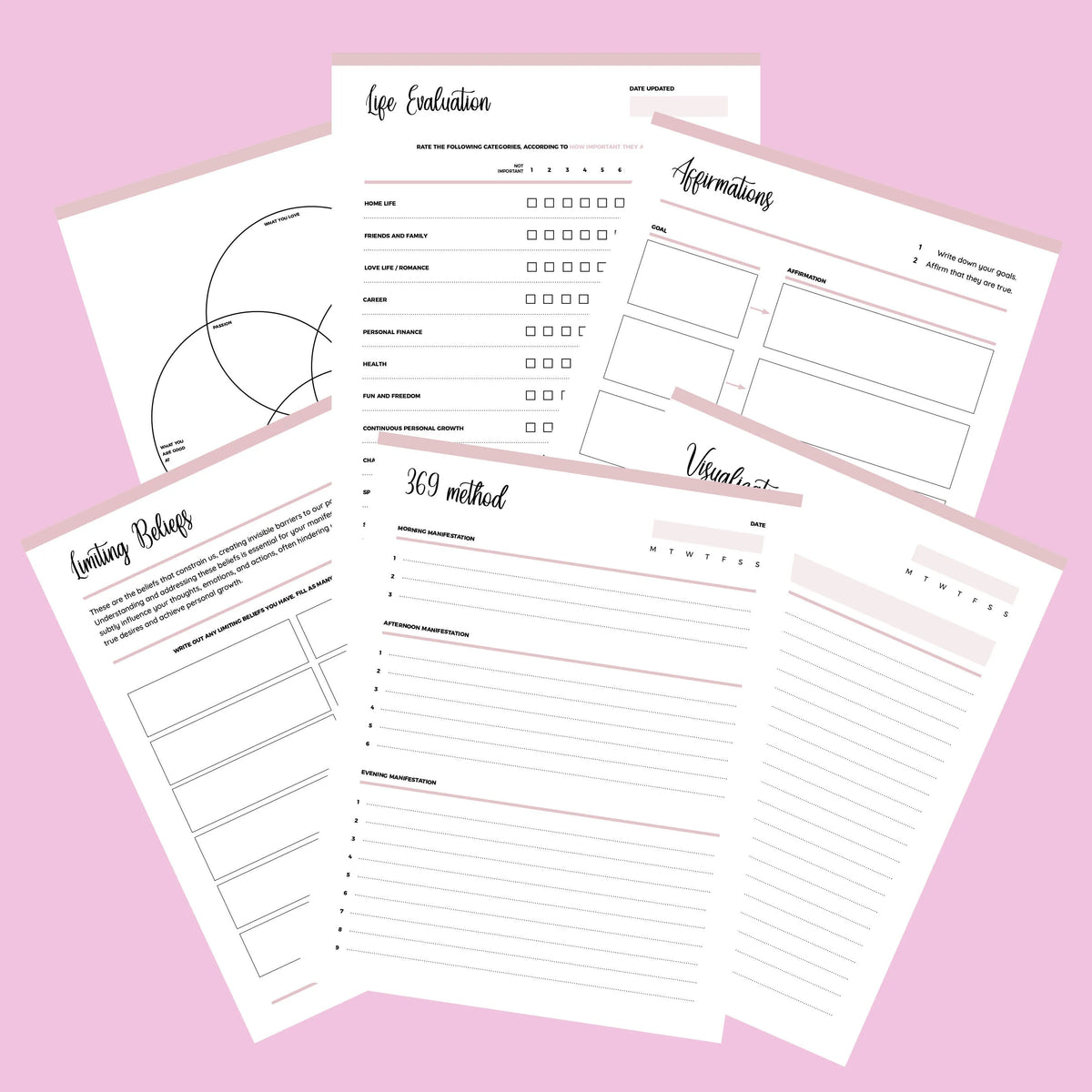 Manifestation Journal | Law of Attraction Planner | 130 Page PDF – Plan Print Land for Free Printable Manifestation Journal Pdf