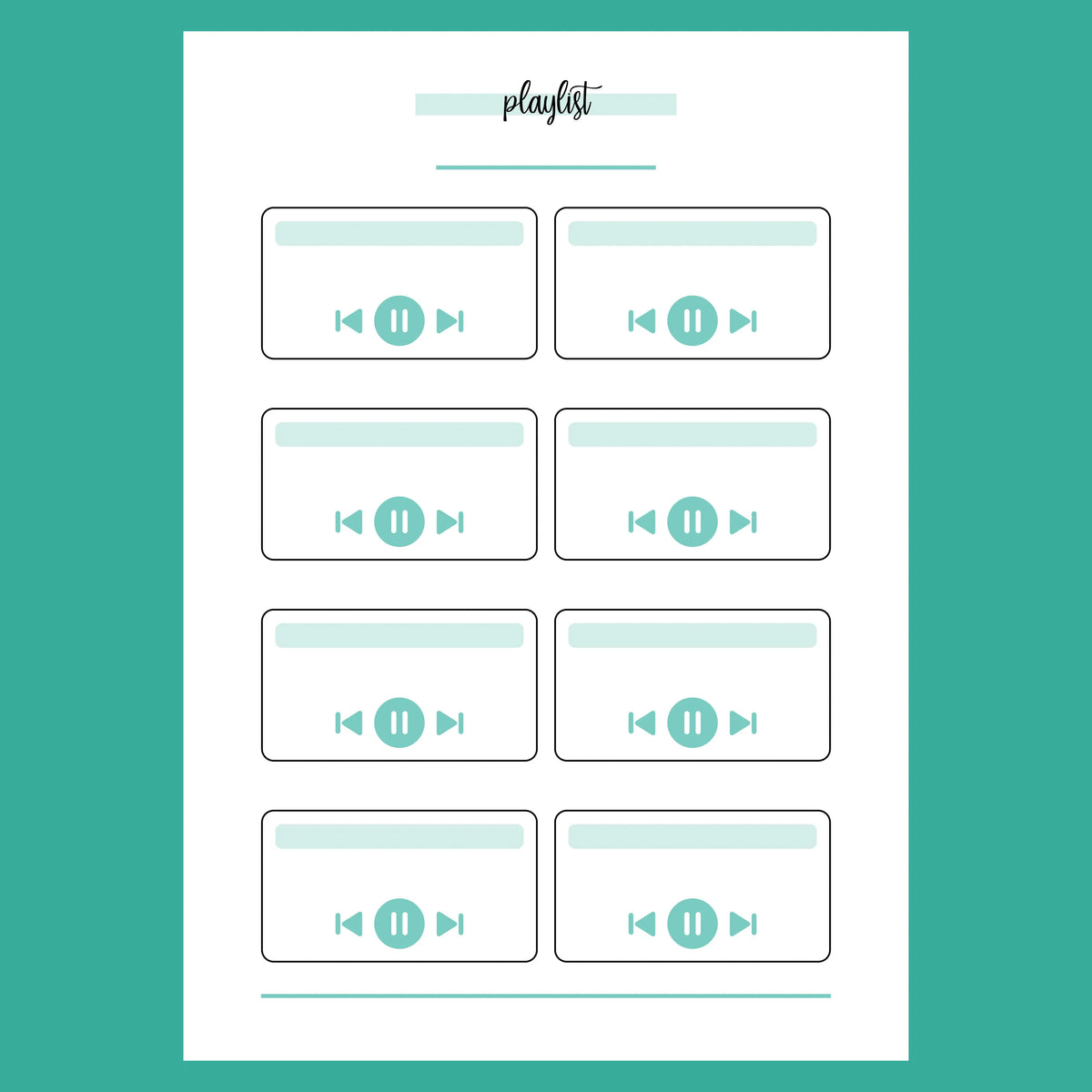 Music Playlist Journal Template Instant Download Printable PDF