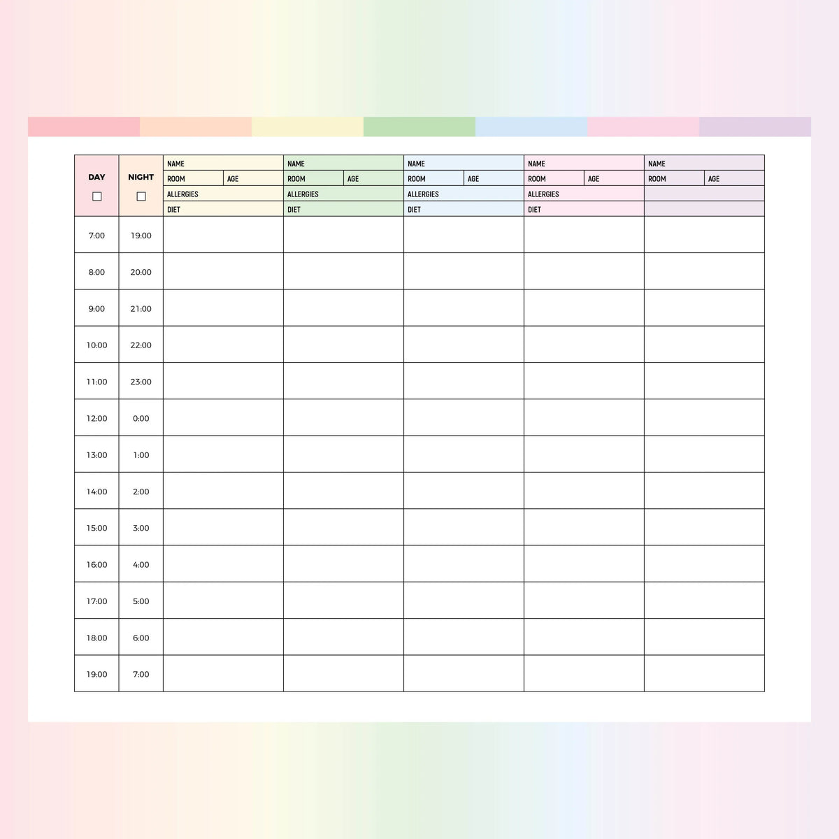 Nurse Shift Planner Template A4 US Letter Sizes Instant Download nurse-shift-planner-template-a4-us-letter-sizes-instant-download