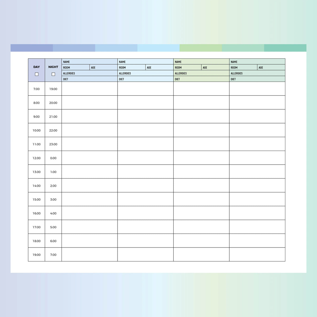 Nurse Shift Schedule | A4 & US Letter Sizes | Instant Download Printable – Plan Print Land nurse-shift-schedule-a4-us-letter-sizes-instant-download-printable-plan-print-land