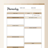 Pharmacology Template Printable - Bohemian