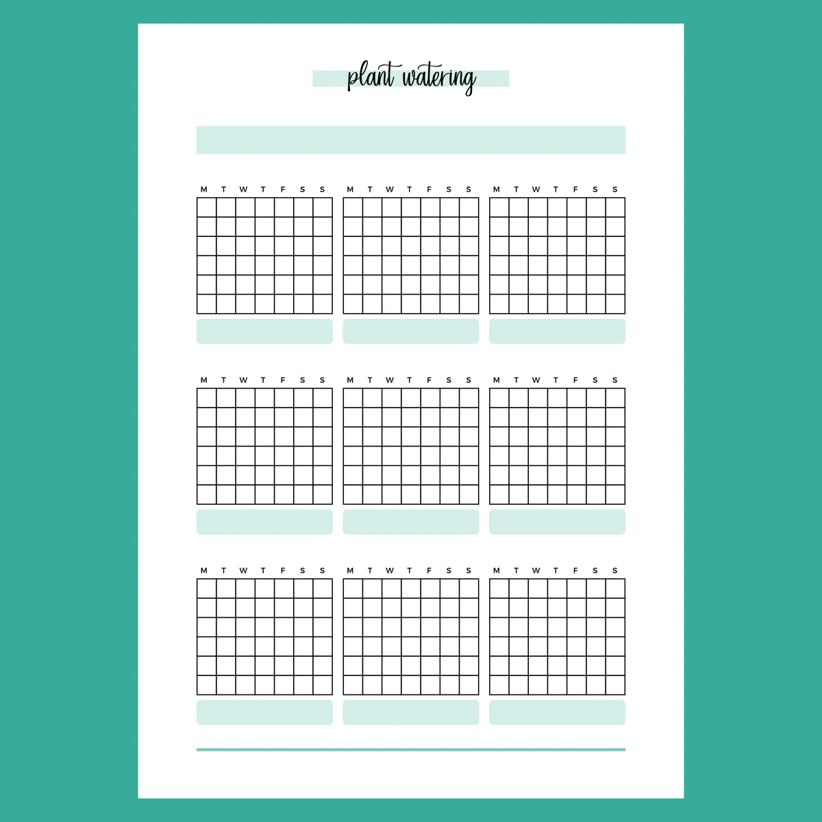 indoor plant watering schedule template Plant Watering Tracker Journal Template | Instant Download