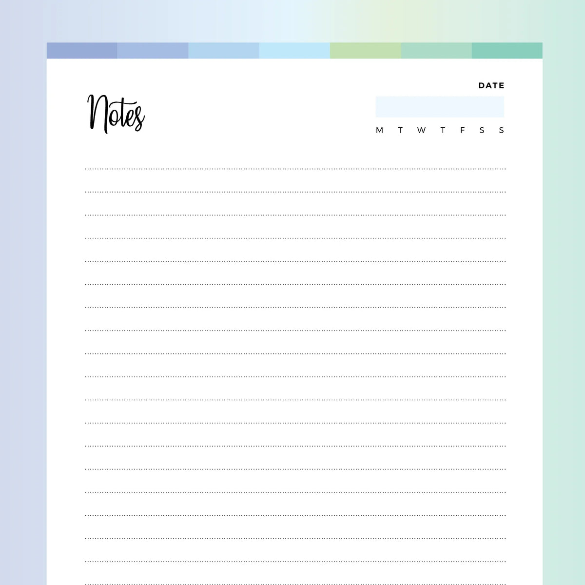 Printable Notes Template Instant Download PDF A4 and US Letter Printable Notes Template Instant Download PDF A4 and US Letter