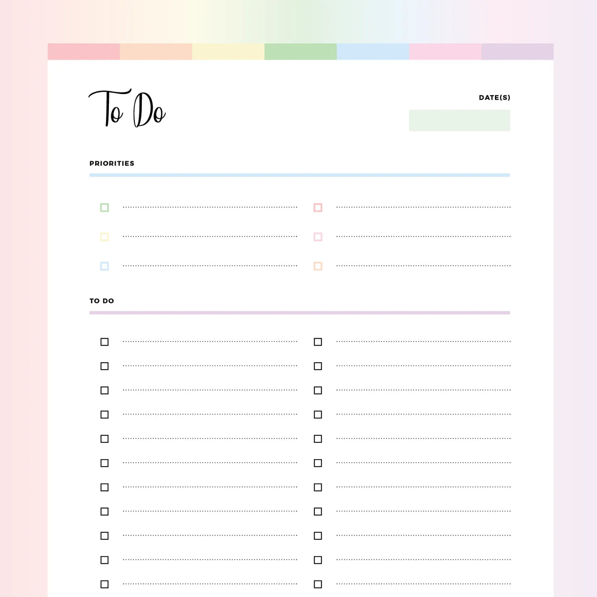 To Do List Printable Instant Download PDF A4 and US Letter Plan To Do List Printable Instant Download PDF A4 and US Letter Plan