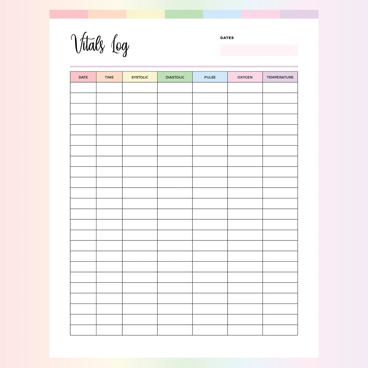 Vitals Log Printable Instant Download PDF A4 And US Letter Plan vitals-log-printable-instant-download-pdf-a4-and-us-letter-plan