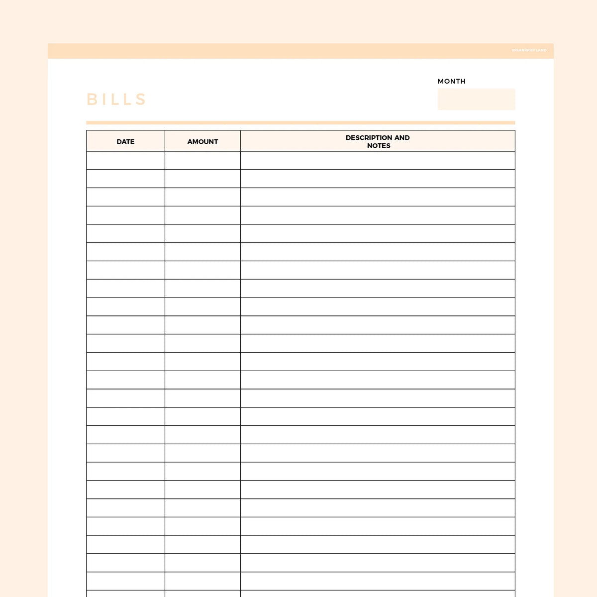 Bill Tracker Template Editable Instant Download Fillable PDF A4 and Bill Tracker Template Editable Instant Download Fillable PDF A4 and
