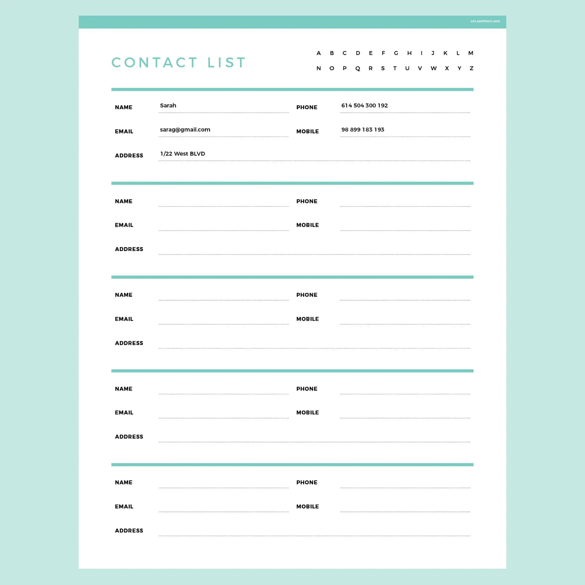 contact-list-template-editable-instant-download-fillable-pdf-a4-and-us-letter-plan-print-land for Free Printable Email List Template Contact List Template Editable | Instant Download Fillable PDF | A4 and US Letter – Plan Print Land for Free Printable Email List Template