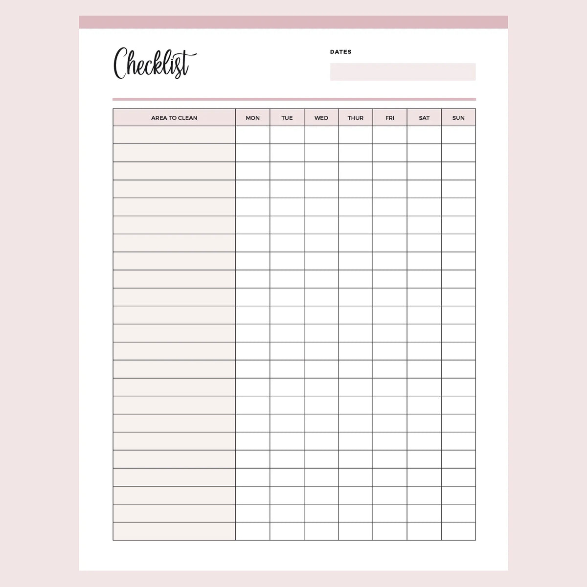 Daily Cleaning Checklist Printable daily cleaning checklist printable | instant download pdf | a4 and