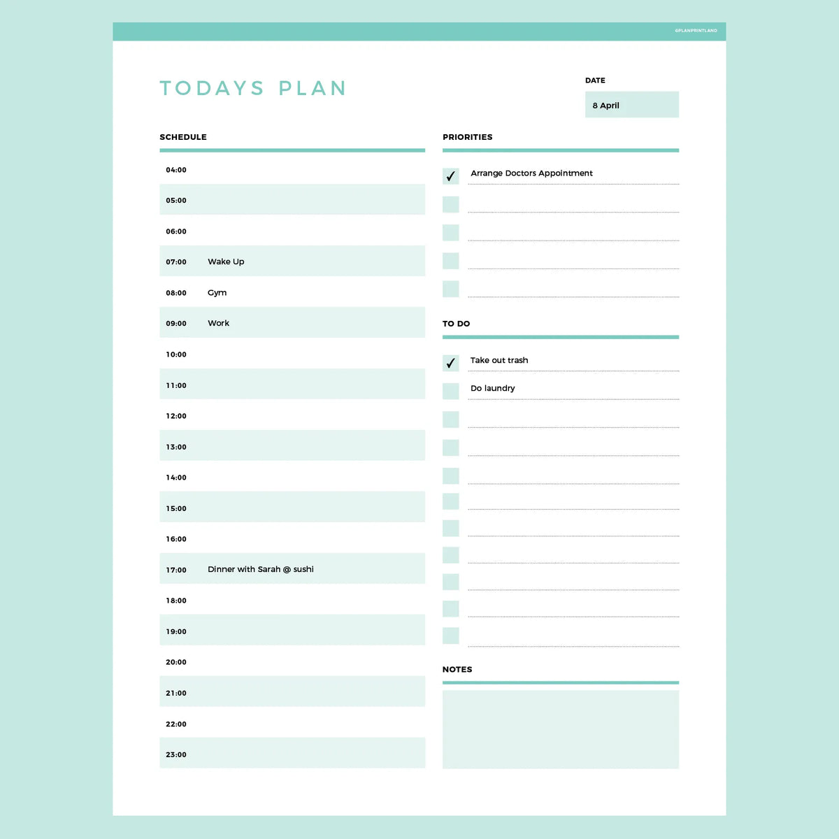Daily Planner Template Editable Instant Download Fillable PDF A4 And US Letter Plan Print Land 25-printable-daily-planner-templates-free-in-word-excel-pdf