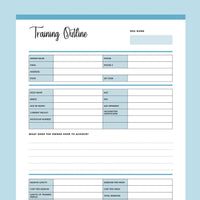 Dog Training Outline Agreement Printable - Blue