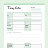 Dog Training Outline Agreement Printable - Green