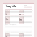 Dog Training Outline Agreement Printable - Pink
