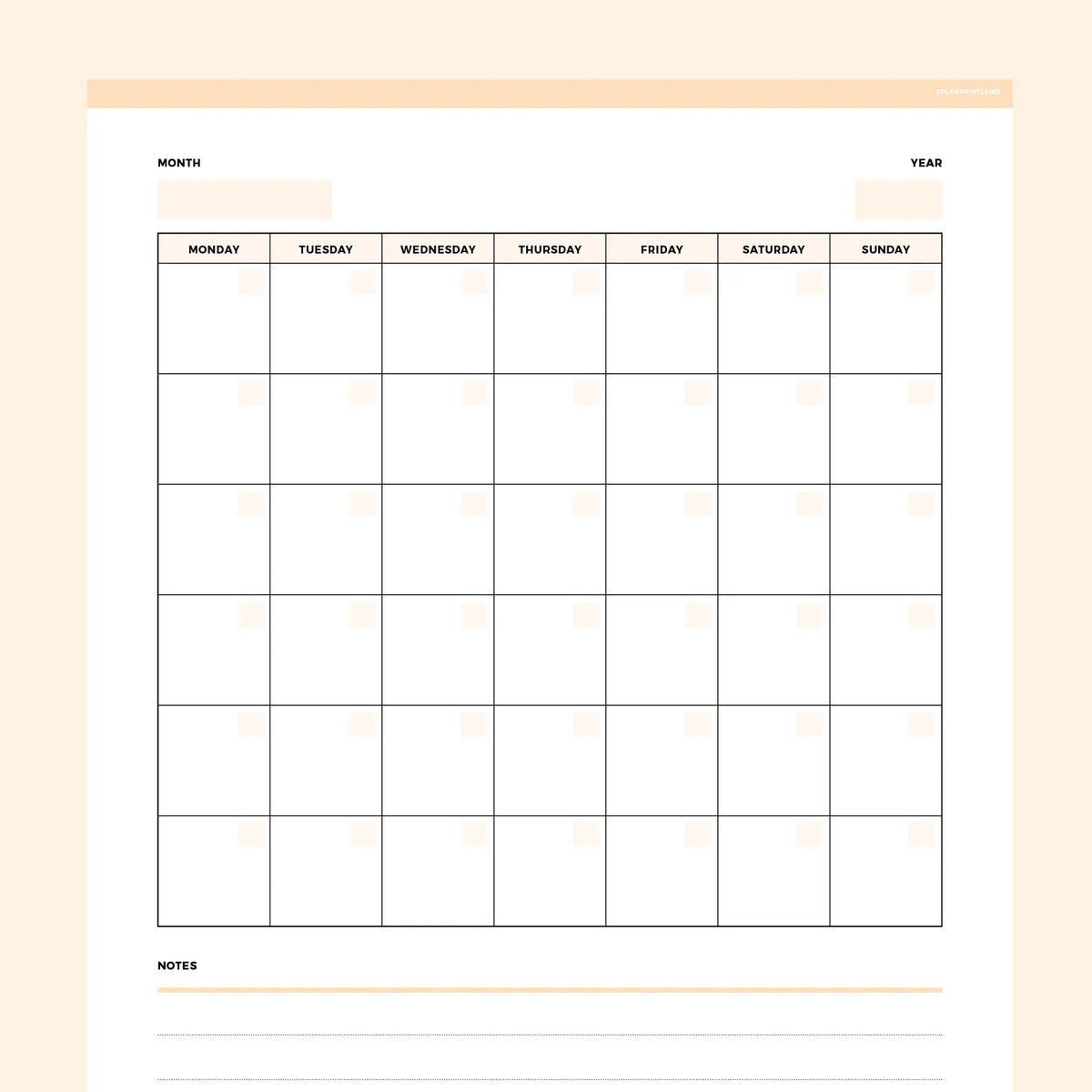 monthly schedule printable