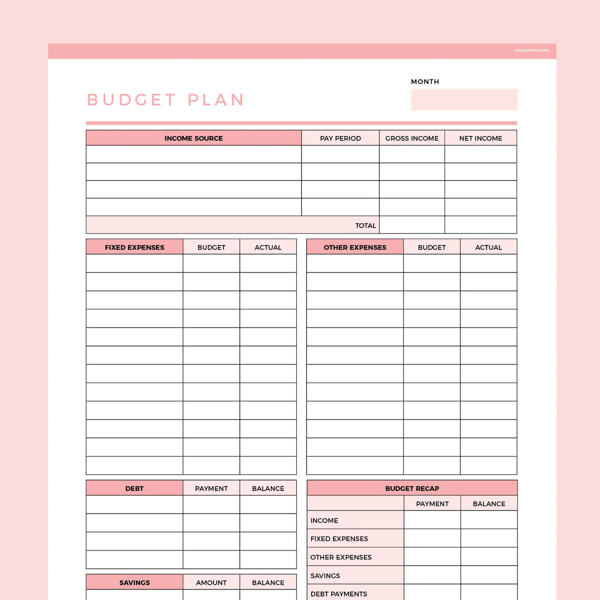 Editable Budget Planner Template Instant Download Fillable PDF A4 Editable Budget Planner Template Instant Download Fillable PDF A4