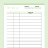Editable Expense Tracking Template - Green