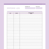Editable Expense Tracking Template - Purple