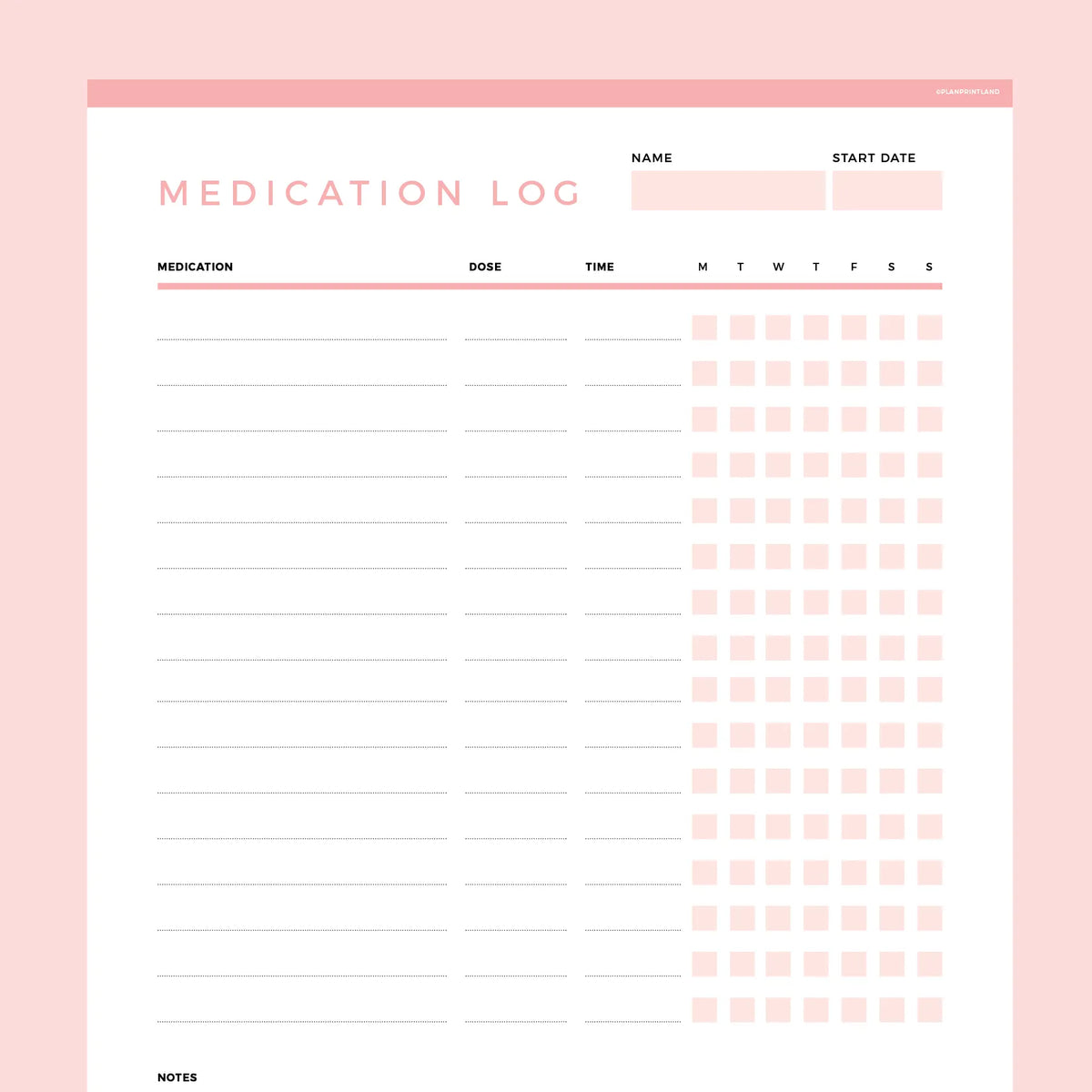 daily prescription log printable