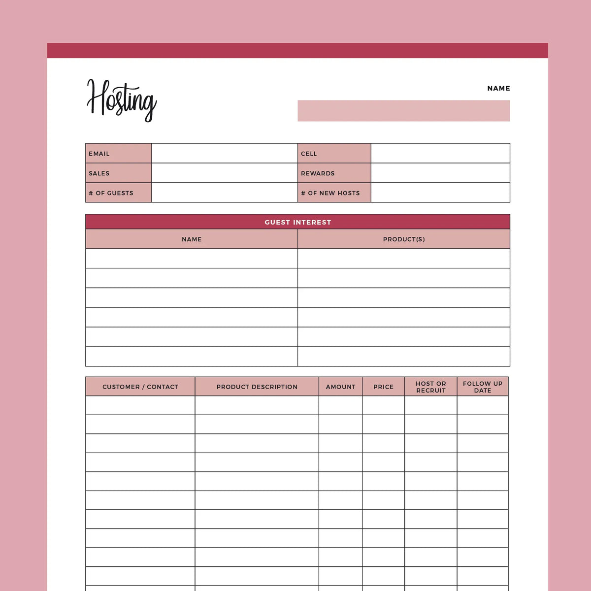 MLM Party Planner Printable | Instant Download PDF | A4 and US Letter ...