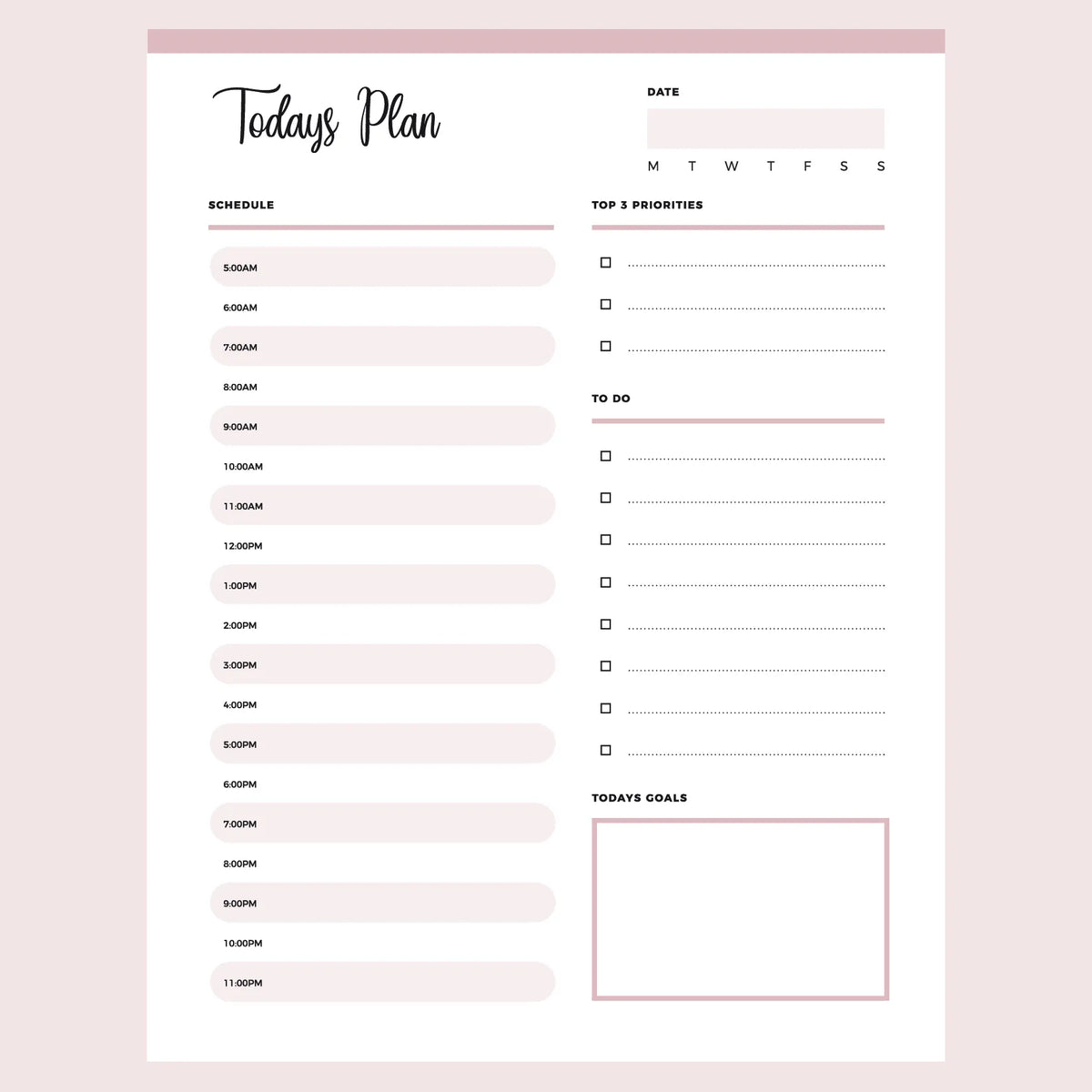 Printable No Date Daily Planner Plan Print Land printable-no-date-daily-planner-plan-print-land