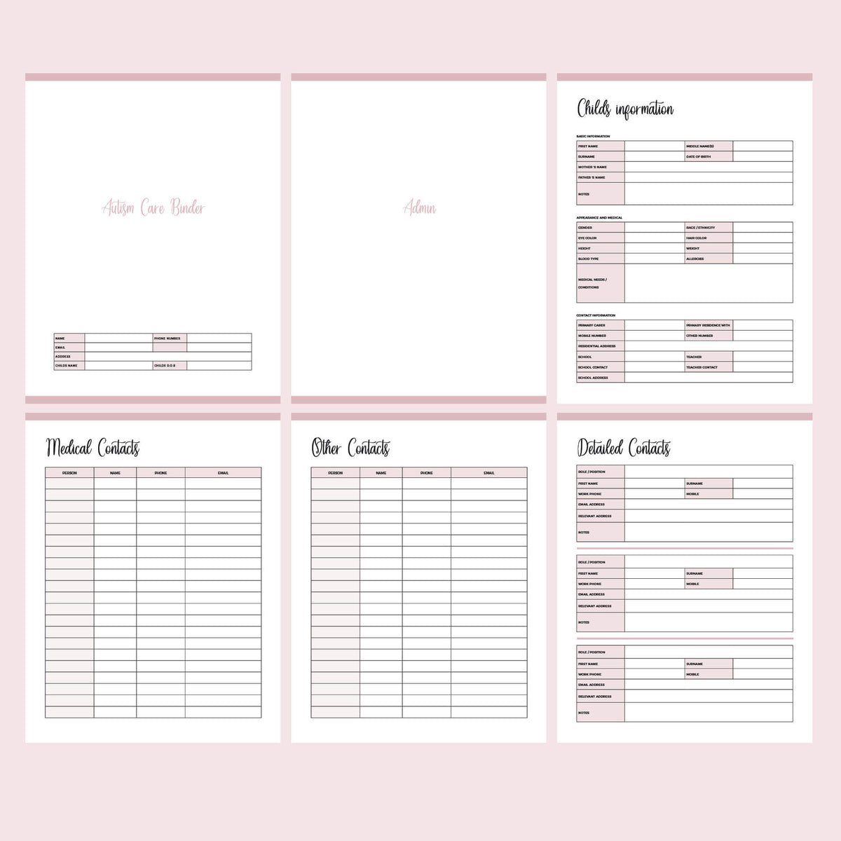 printable-autism-care-binder-instant-download-pdf-57-pages-plan-print-land for Free Printable Foster Care Binder Printable Autism Care Binder | Instant Download PDF | 57 PAGES – Plan Print Land for Free Printable Foster Care Binder