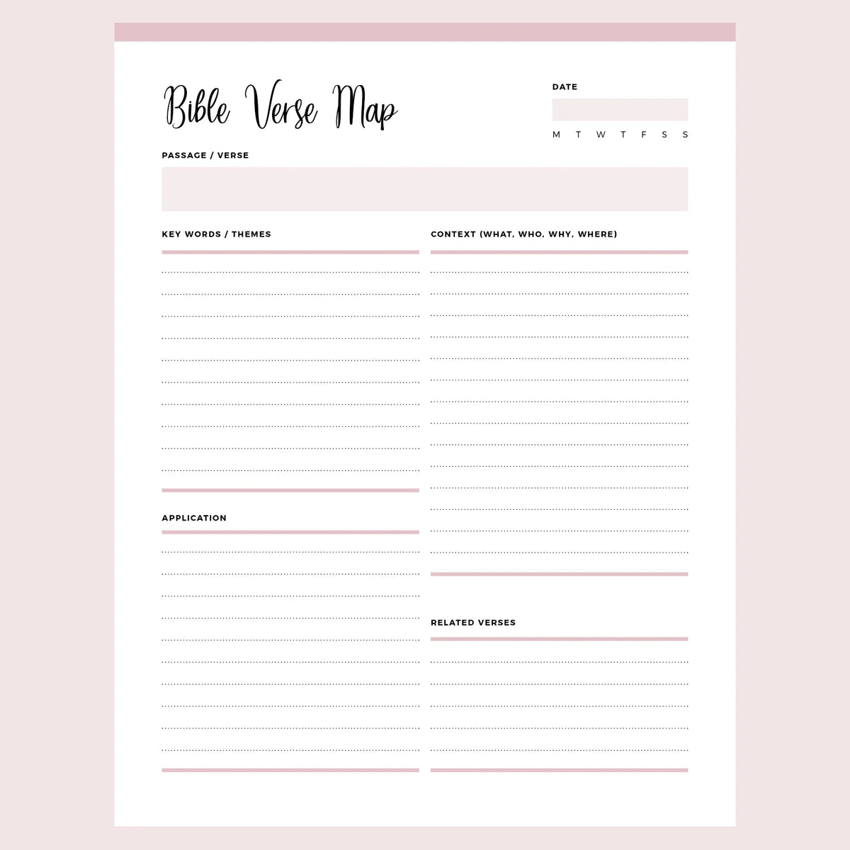 Printable Bible Verse Mapping Template Instant Download PDF Plan Printable Bible Verse Mapping Template Instant Download PDF Plan
