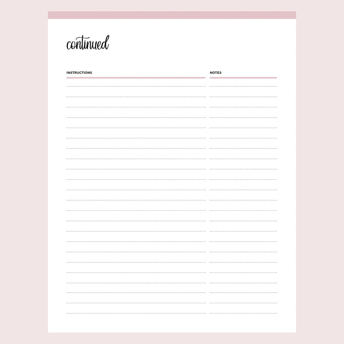 Printable Blank Recipe Template Instant download PDF A4 & US Letter