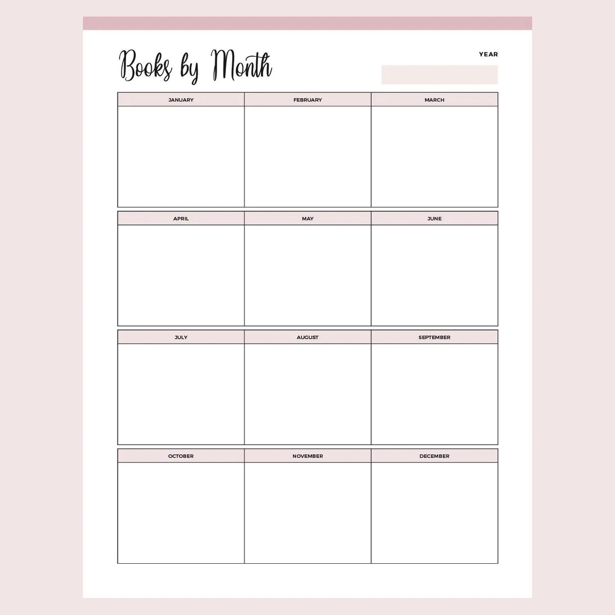 Printable Book Reading Calendar | Instant Download PDF – Plan Print Land printable-book-reading-calendar-instant-download-pdf-plan-print-land