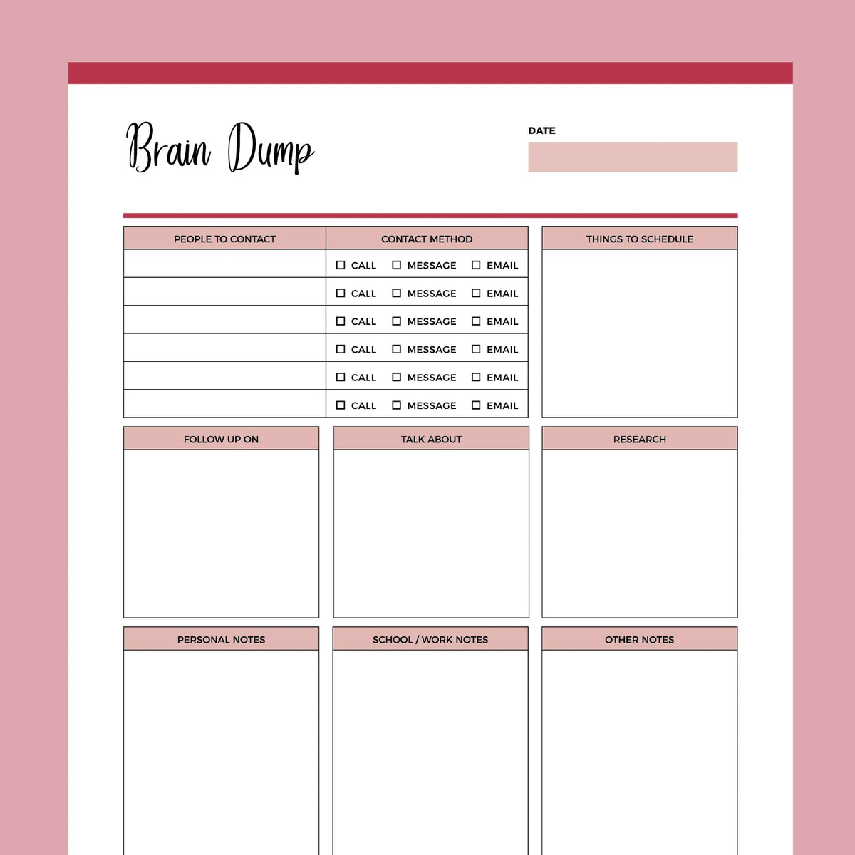printable-brain-dump-template-instant-download-pdf-a4-us-letter-plan-print-land for Free Printable Brain Dump Template Pdf Printable Brain Dump Template | Instant download PDF | A4 & US Letter – Plan Print Land for Free Printable Brain Dump Template Pdf