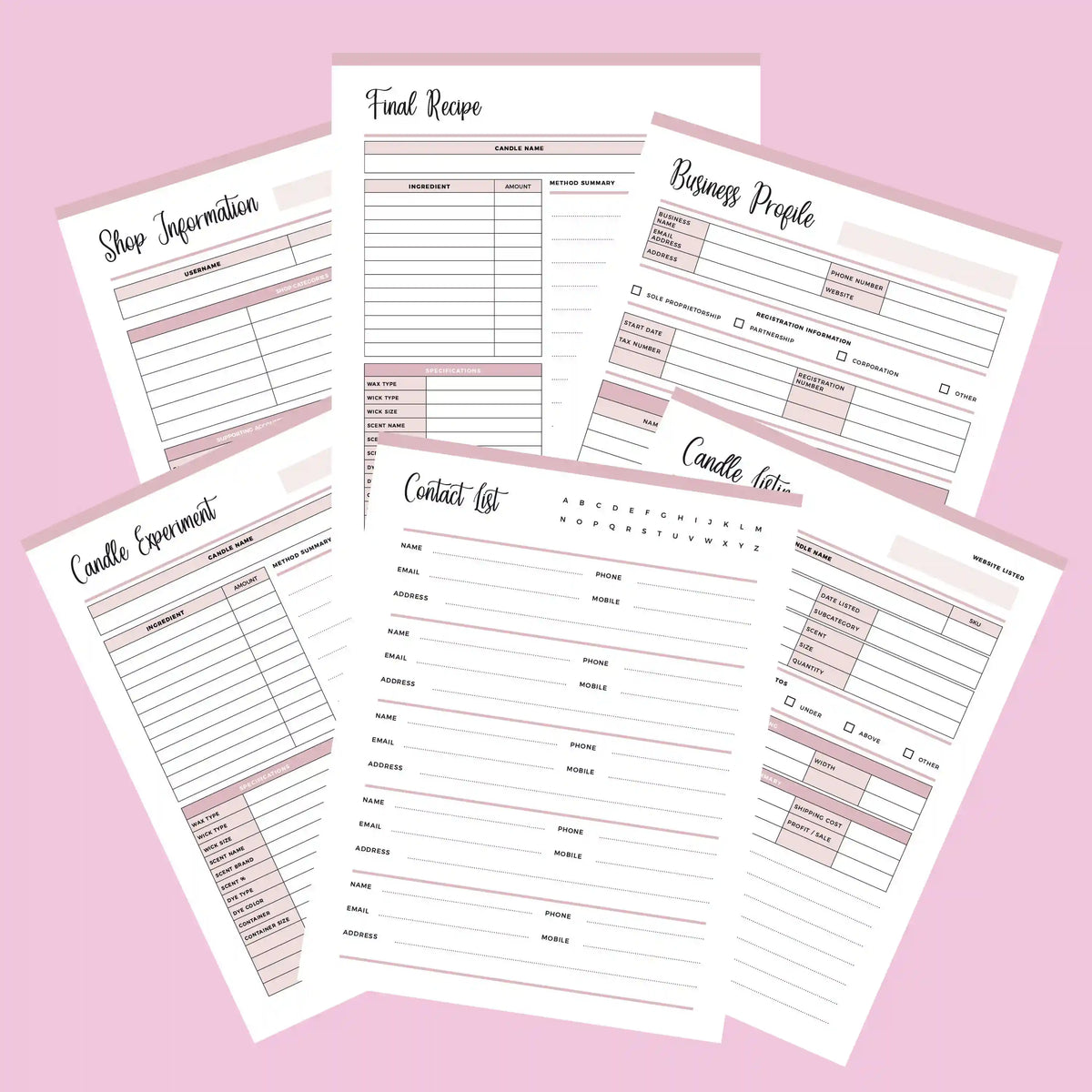 printable-candle-business-planner-instant-download-pdf-88-pages-plan-print-land for Free Printable Craft Business Planner Printable Candle Business Planner | Instant Download PDF | 88 PAGES – Plan Print Land for Free Printable Craft Business Planner