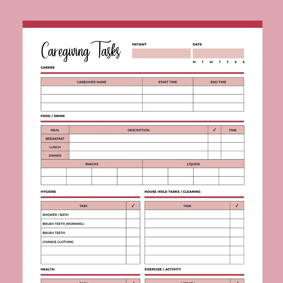 Printable Caregiving Daily Task Checklist Instant Download PDF A4 printable-caregiving-daily-task-checklist-instant-download-pdf-a4