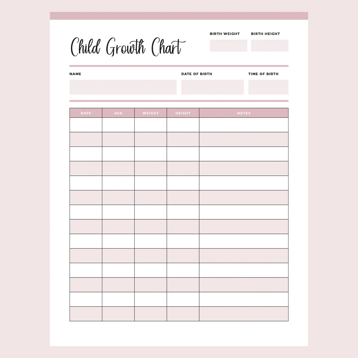 Printable Child Growth Tracking Chart | Instant Download PDF | A4 and US Letter – Plan Print Land printable-child-growth-tracking-chart-instant-download-pdf-a4-and-us-letter-plan-print-land
