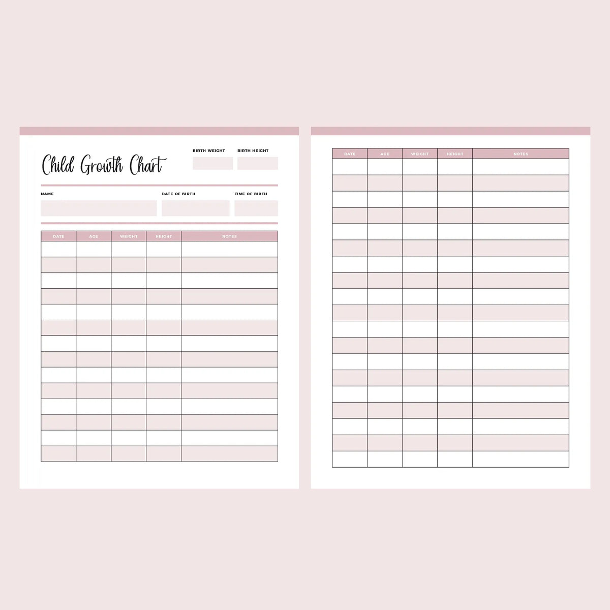 growth chart template