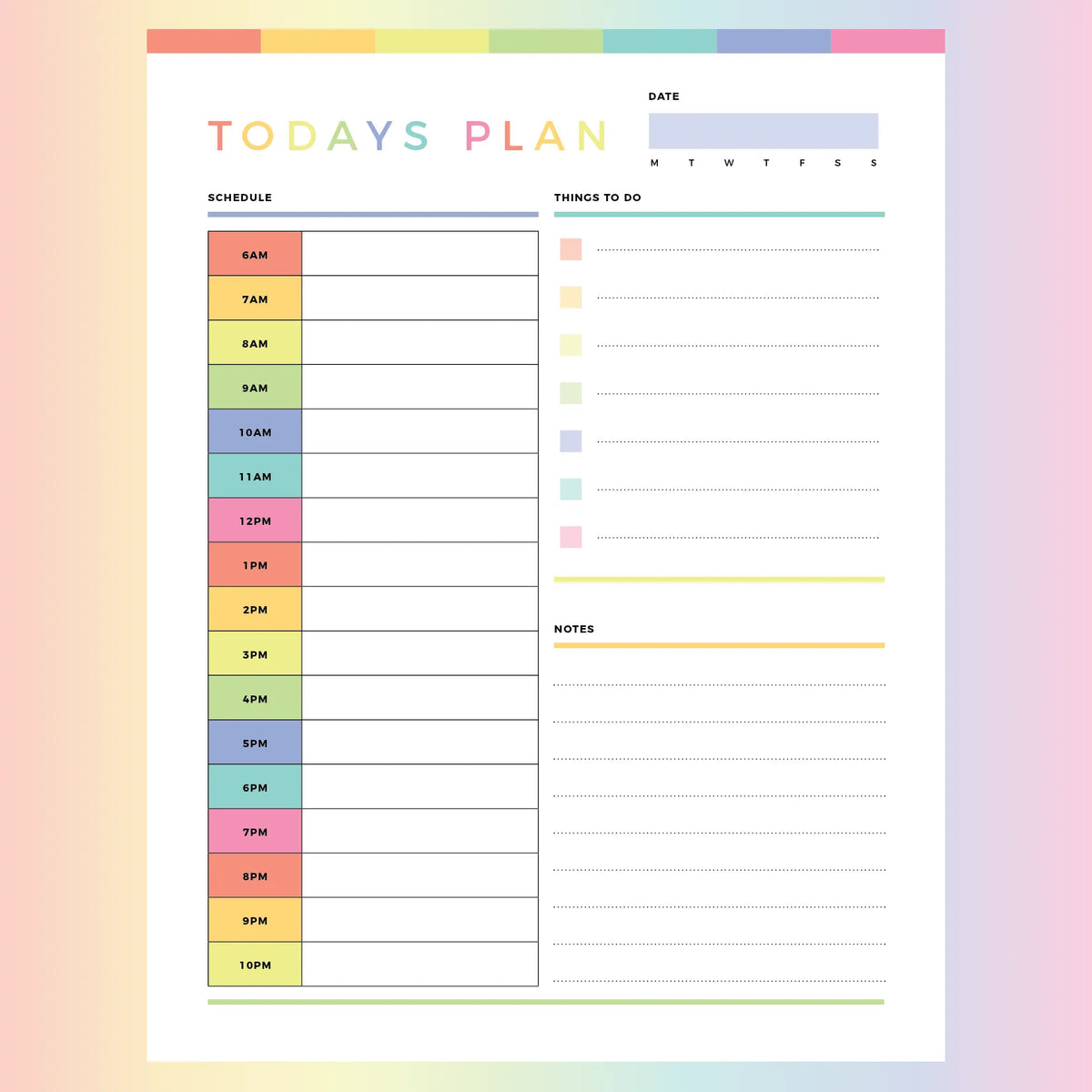 hourly daily planner printable
