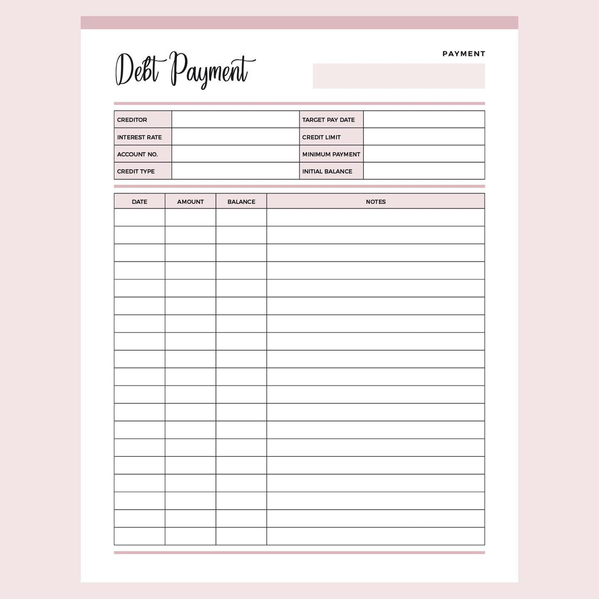 printable-debt-payment-history-sheet-instant-download-pdf-plan-print-land for Free Printable Debt Payoff Worksheet Pdf Printable Debt Payment History Sheet | Instant Download PDF – Plan Print Land for Free Printable Debt Payoff Worksheet Pdf
