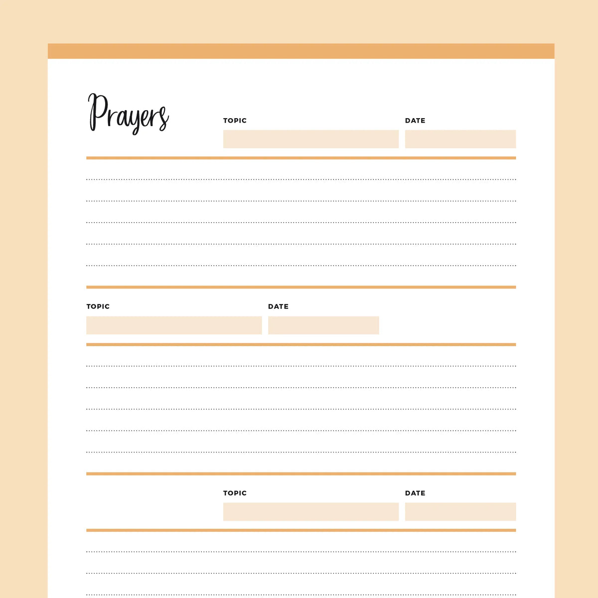 Free Prayer List Template Free Daily Prayer Journal Printable Page!
