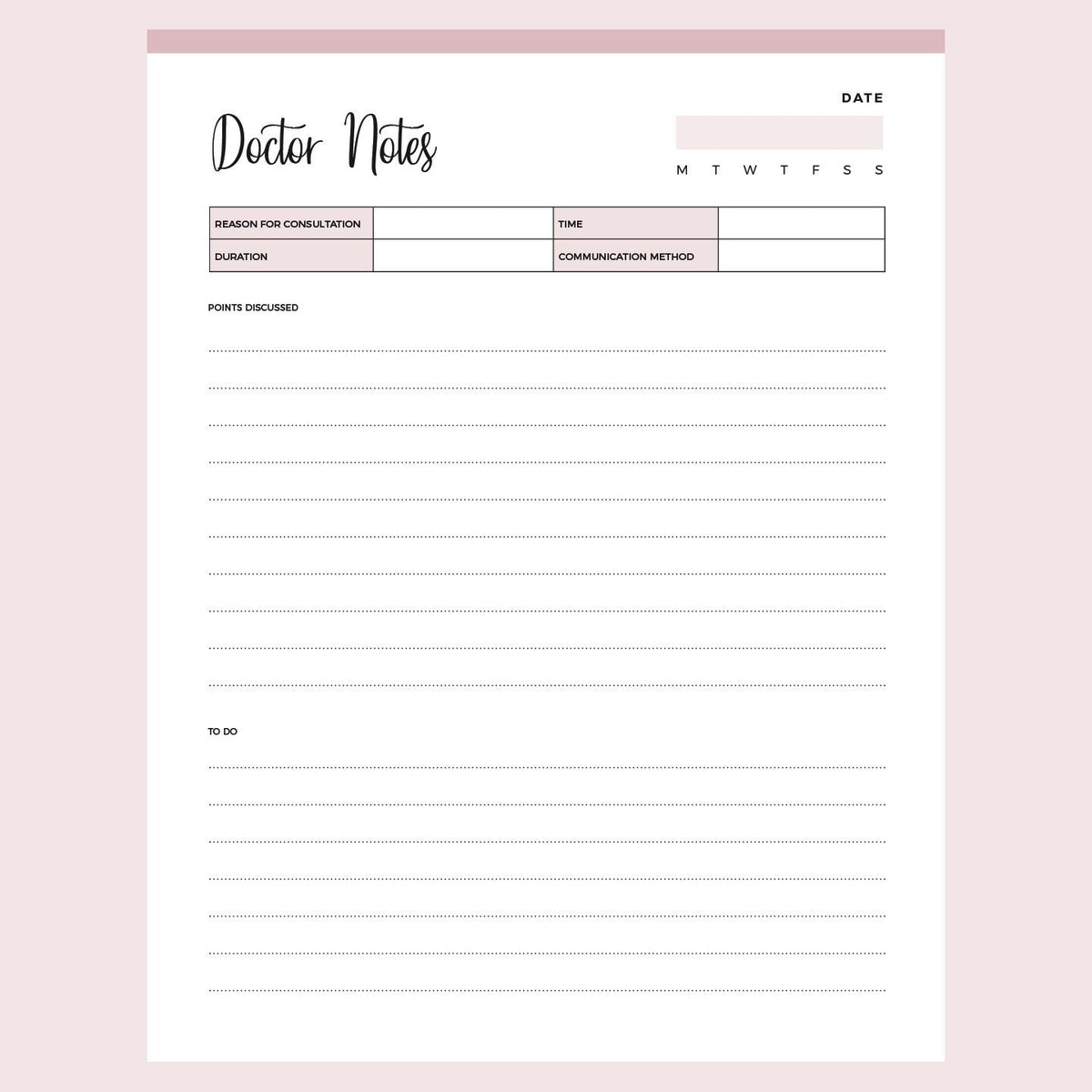 Printable Doctor Notes Plan Print Land printable-doctor-notes-plan-print-land