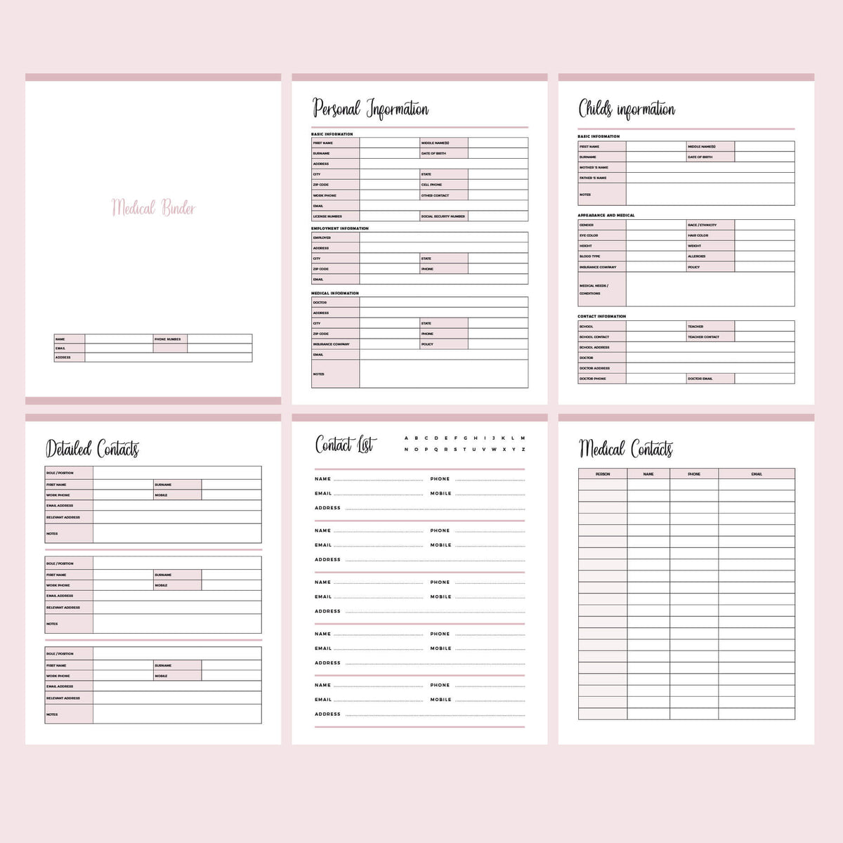 printable-family-medical-binder-pdf-instant-download-30-pages-plan-print-land for Downloadable Free Printable Medical Binder Forms Printable Family Medical Binder PDF | Instant Download | 30 PAGES – Plan Print Land for Downloadable Free Printable Medical Binder Forms