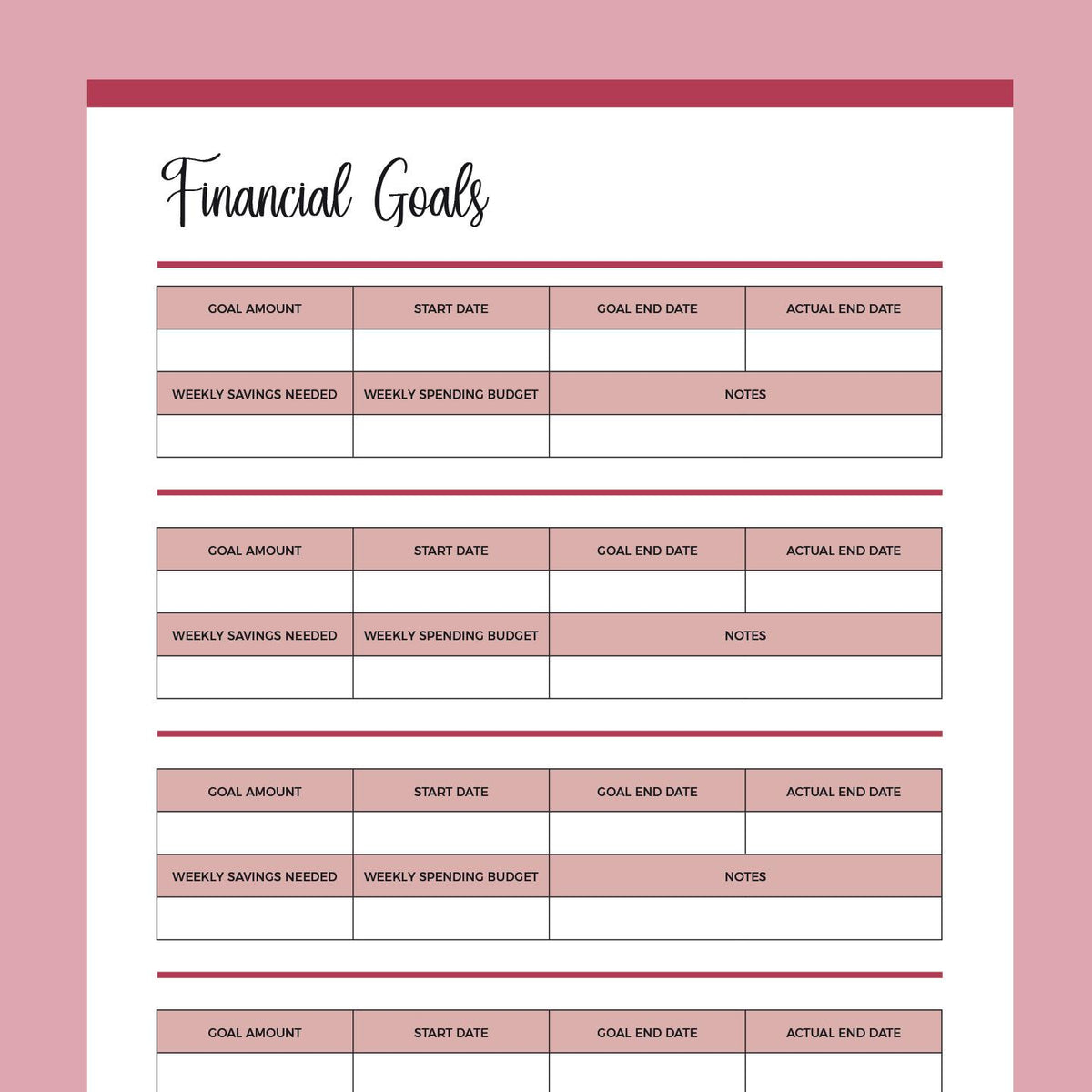 Financial Goals Worksheet Templates Financial Plan Template | Creately