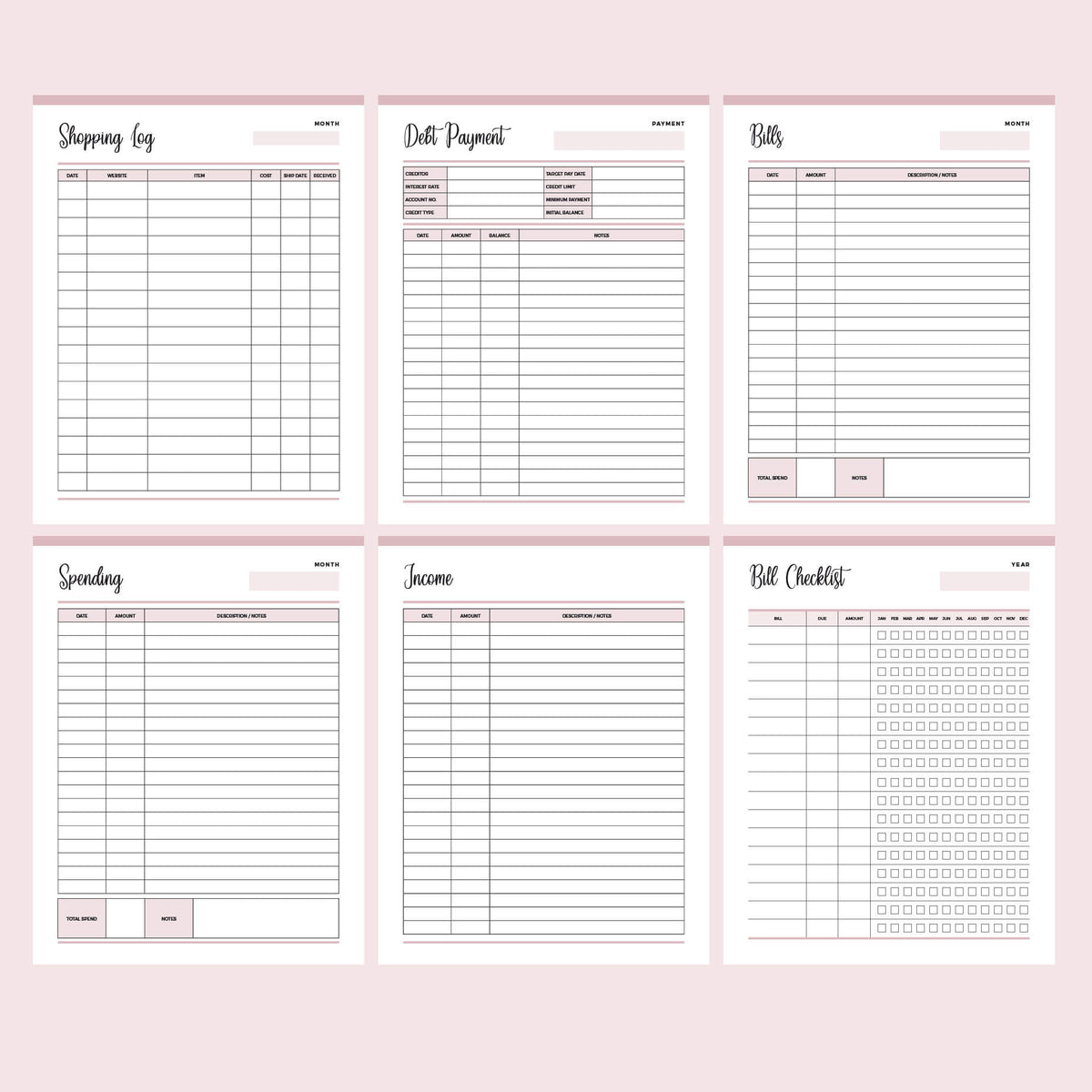 Printable Financial Planner | Instant Download PDF | 19 PAGES – Plan Print Land printable-financial-planner-instant-download-pdf-19-pages-plan-print-land
