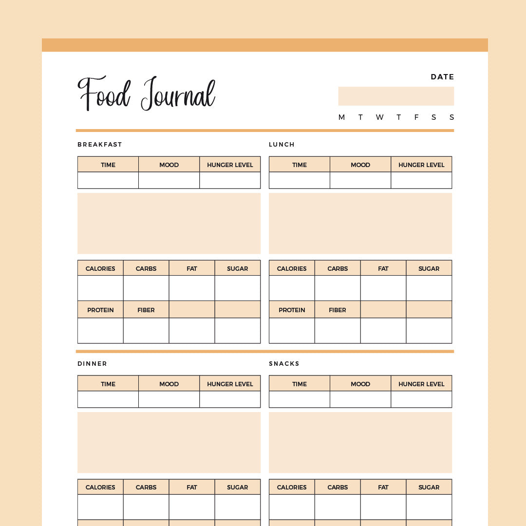 Printable Food Journal | US Letter and A4 size PDF | Instant Download – Plan Print Land printable-food-journal-us-letter-and-a4-size-pdf-instant-download-plan-print-land