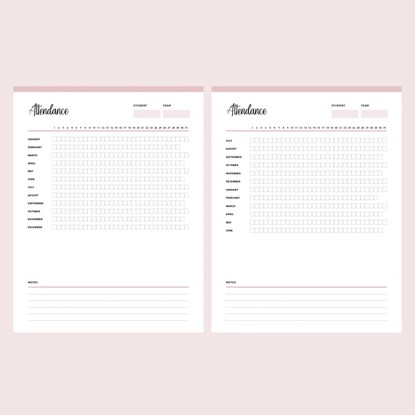 Printable Homeschool Attendance Sheet