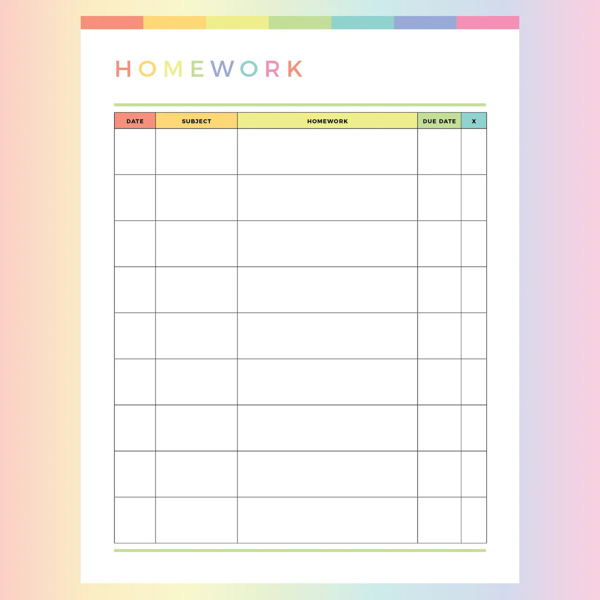 Homework, Homework Chart, Homework Planner, Homework Sign