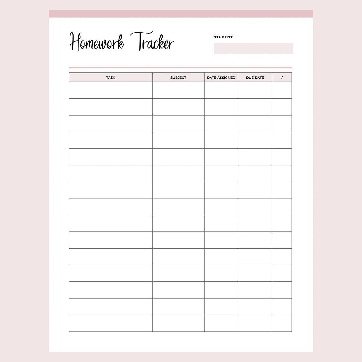 Printable Homeschool Schedule - Homework Organizer Template  Homework  organization, Homeschool schedule, Student calendar